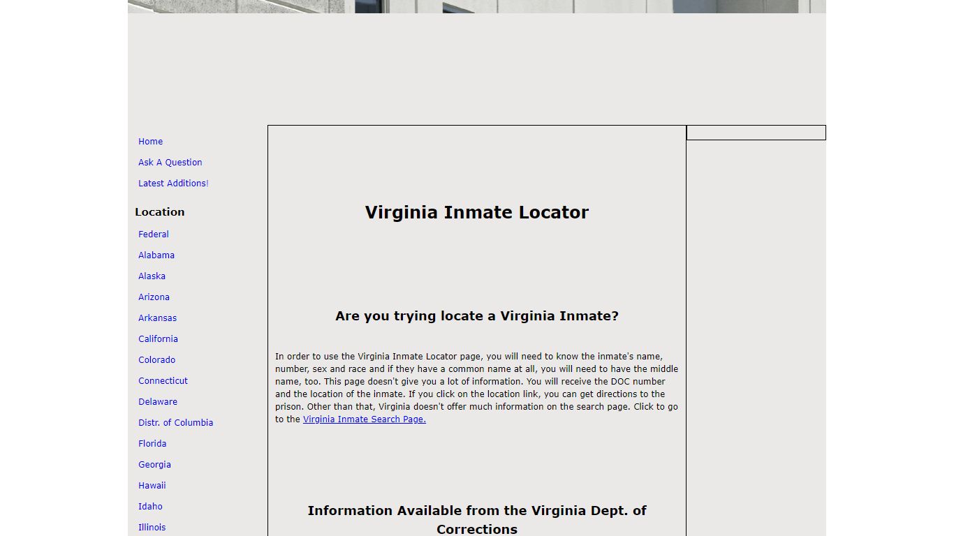 Virginia Inmate Locator